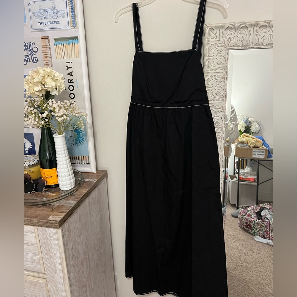 Black Linen Zara Midi